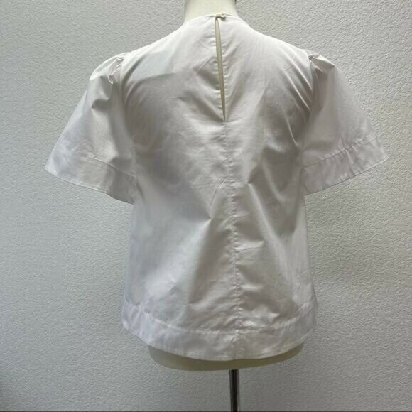 Kate Spade Broome Street Womens XS Blouse Shirt Top Flare White Crisp Cotton - Picture 3 of 5
